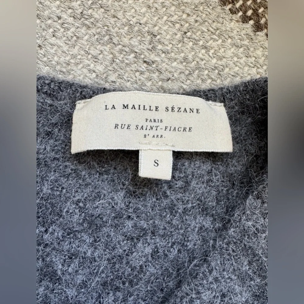 Sezane Barry V-Neck Sweater XS - Charcoal Grey - Picture 3 of 12